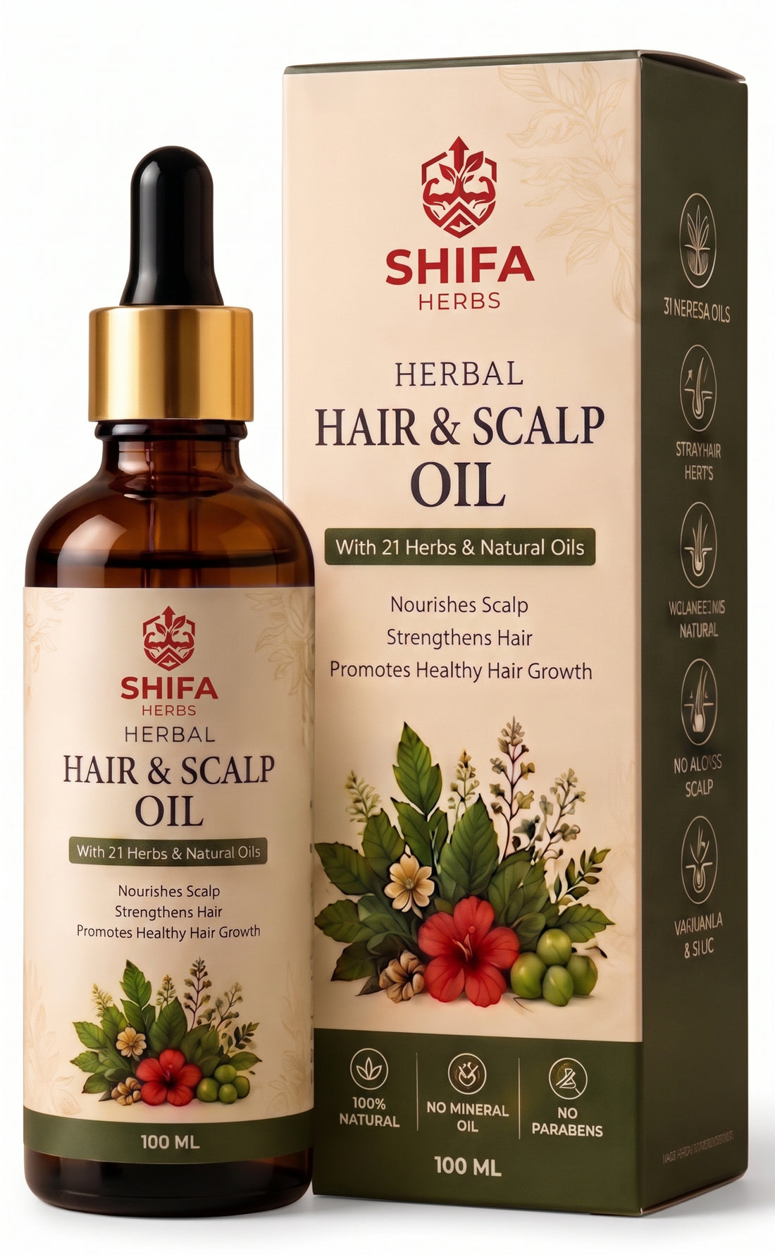 Herbal Hair & Scalp Oil (with 21 herbs)-100ml